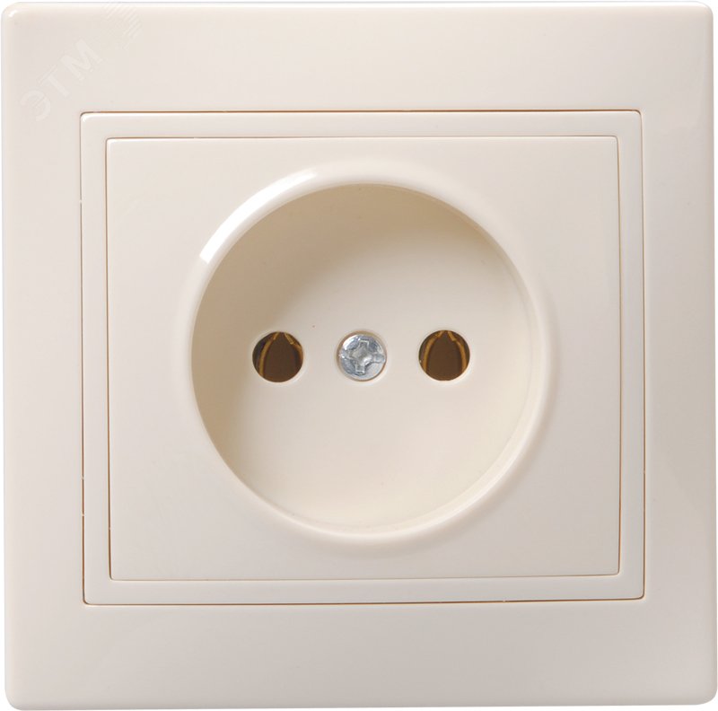 Изображение товара Розетка 1-местная без заземления без шторок кремовая IEK KVARTA
