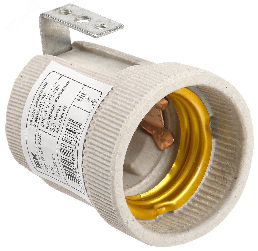 Изображение товара Патрон с держателем Пкр27-04-К63 Е27 керамика (шт)