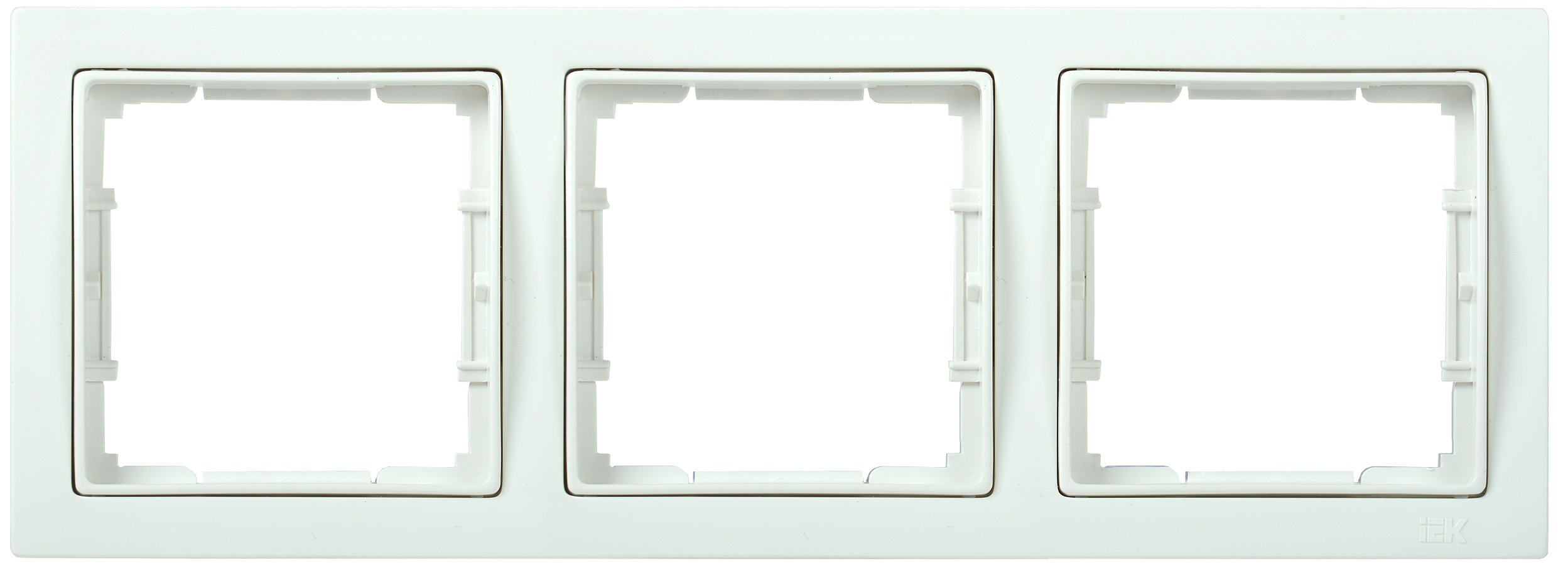 РУ-3-ББ Рамка трехместная квадратная BOLERO Q1 белый EMB32-K01-Q1 IEK