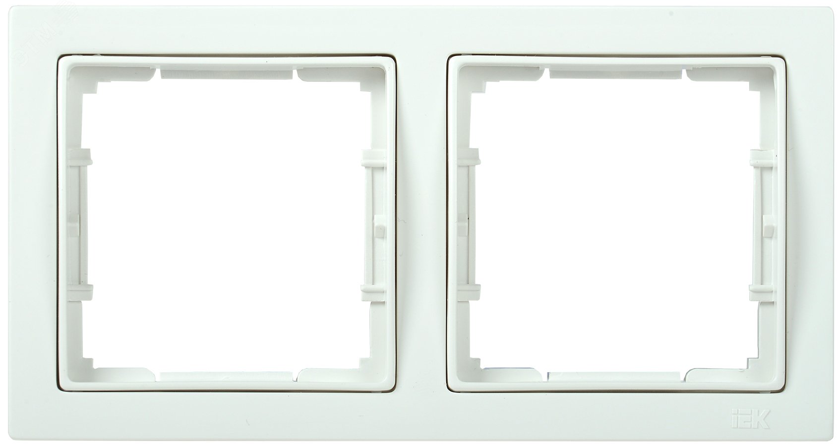РУ-2-ББ Рамка двухместная квадратная BOLERO Q1 белый EMB22-K01-Q1 IEK