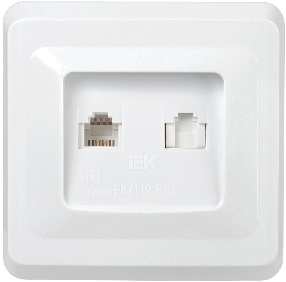 Изображение товара Розетка телефонная и компьютерная VEGA 2-местная RJ11/RJ45 GENERICA