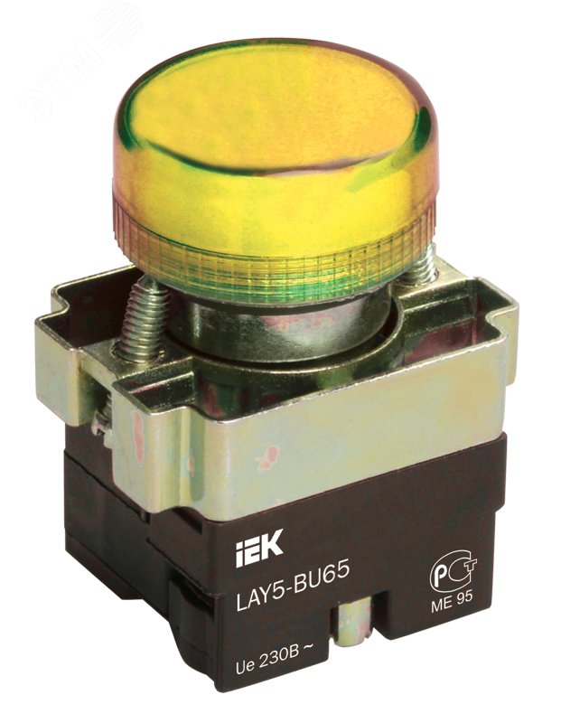 Индикатор LAY5-BU65 желтого цвета 22мм BLS50-BU-K05 IEK