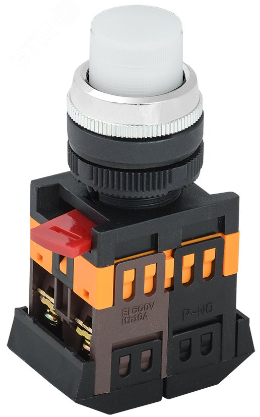 Изображение товара Кнопка белая ABLFS-22 1з+1р с подсветкой неон 240В (шт)