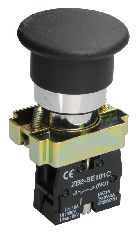 Изображение товара Кнопка управления LAY5-BC21 Грибок без подсветки (шт)