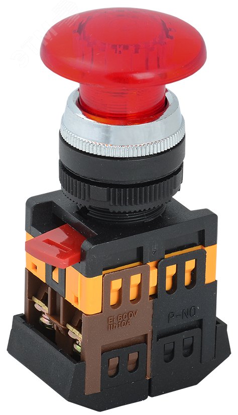 Кнопка красная AELA-22 Гриб с подсветкой неон 1з+1р 240В BBG20-AELA-K04 IEK