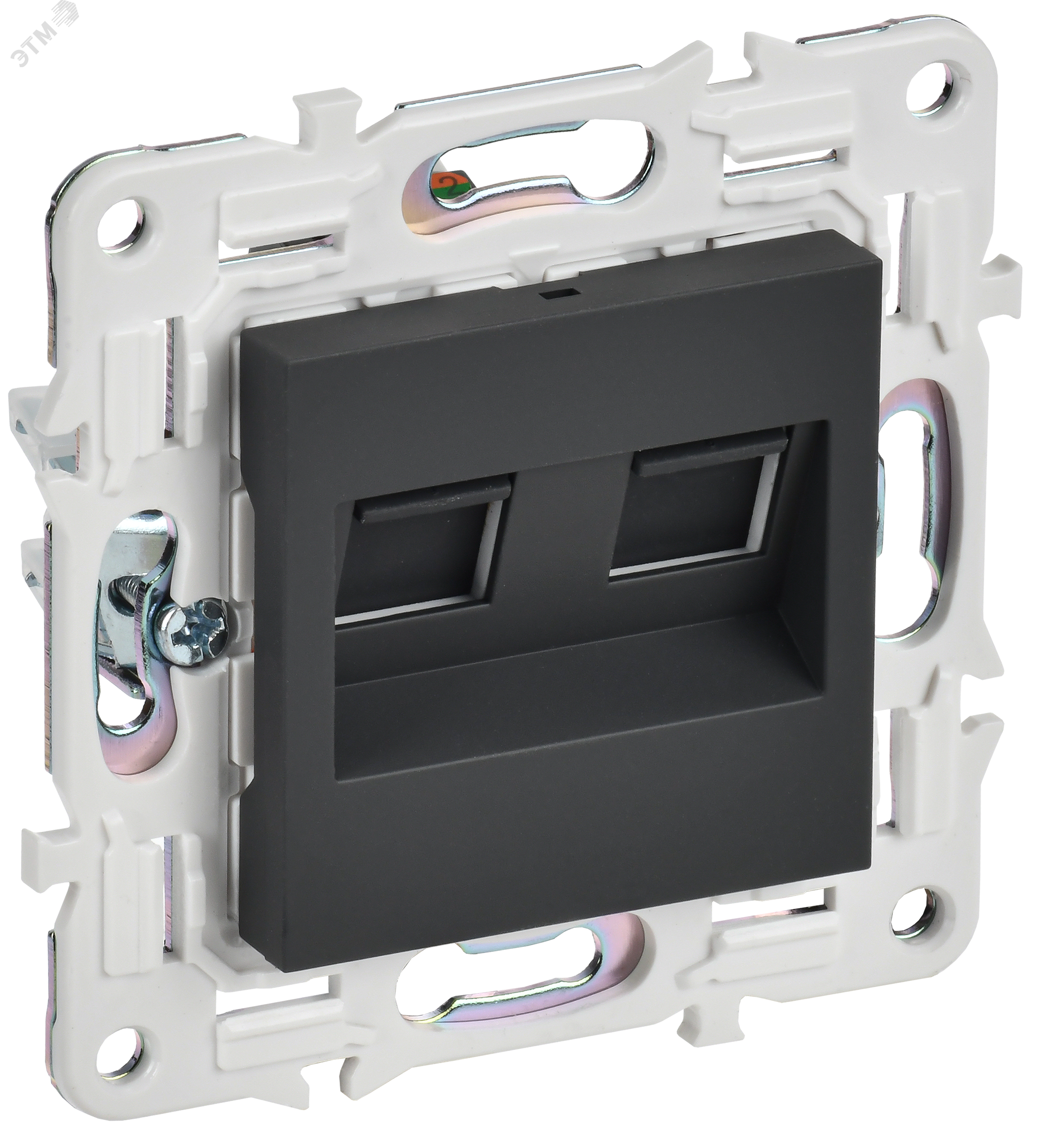 Изображение товара SKANDY Розетка двойная RJ45 кат.5E графит IEK