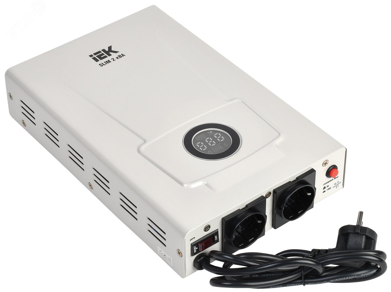 Изображение товара Стабилизатор напряжения релейного типа серии SLIM 2кВА IEK