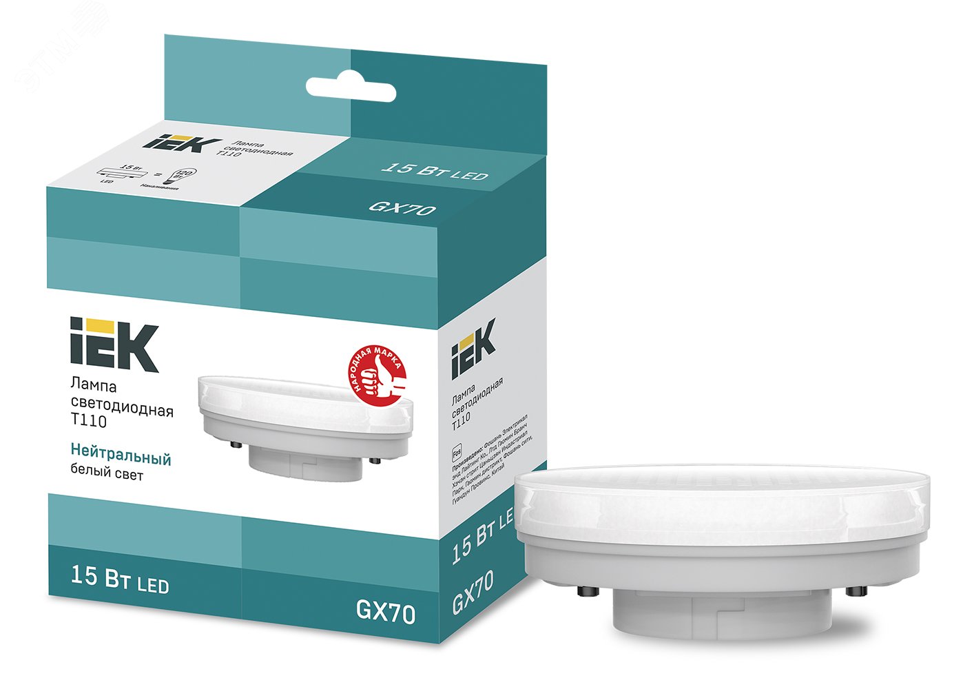 Изображение товара Лампа светодиодная T110 таблетка 15Вт 230В GX70 IEK