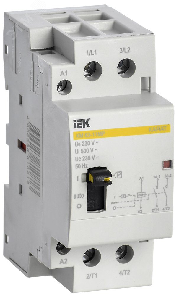 Изображение товара Контактор модульный с ручным управлением КМ63-11МР AC IEK