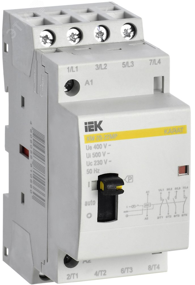 Изображение товара Контактор модульный с ручным упр. КМ20-22МР AC KARAT (шт)
