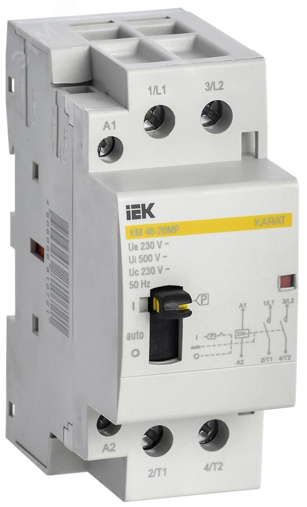Изображение товара Контактор модульный с ручным управлением КМ40-20МР AC KARAT IEK