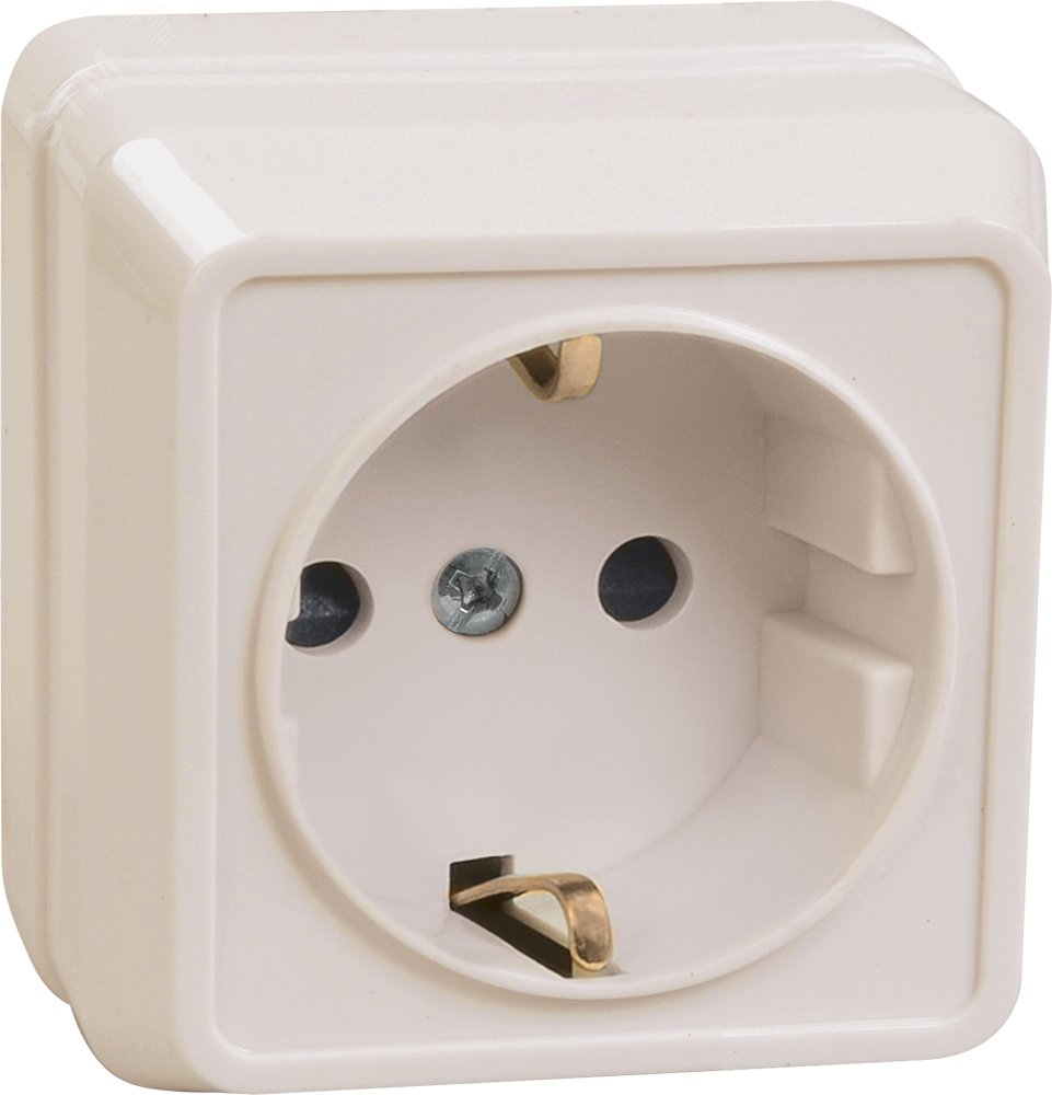 Изображение товара Розетка силовая с заземлением 1-местная для открытой установки 16А OKTAVA