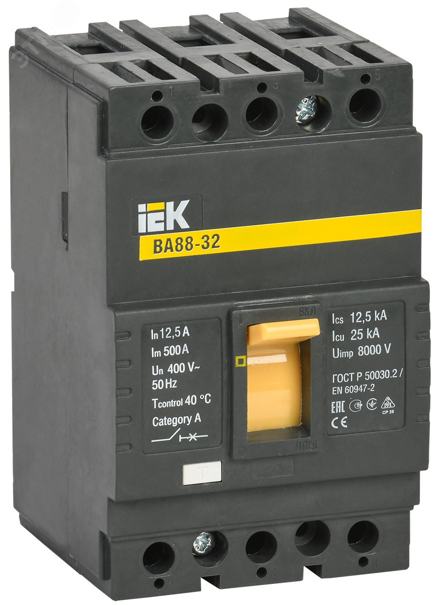 Автоматический выключатель ВА88-32 3Р 12,5А 25кА SVA10-3-0012 IEK