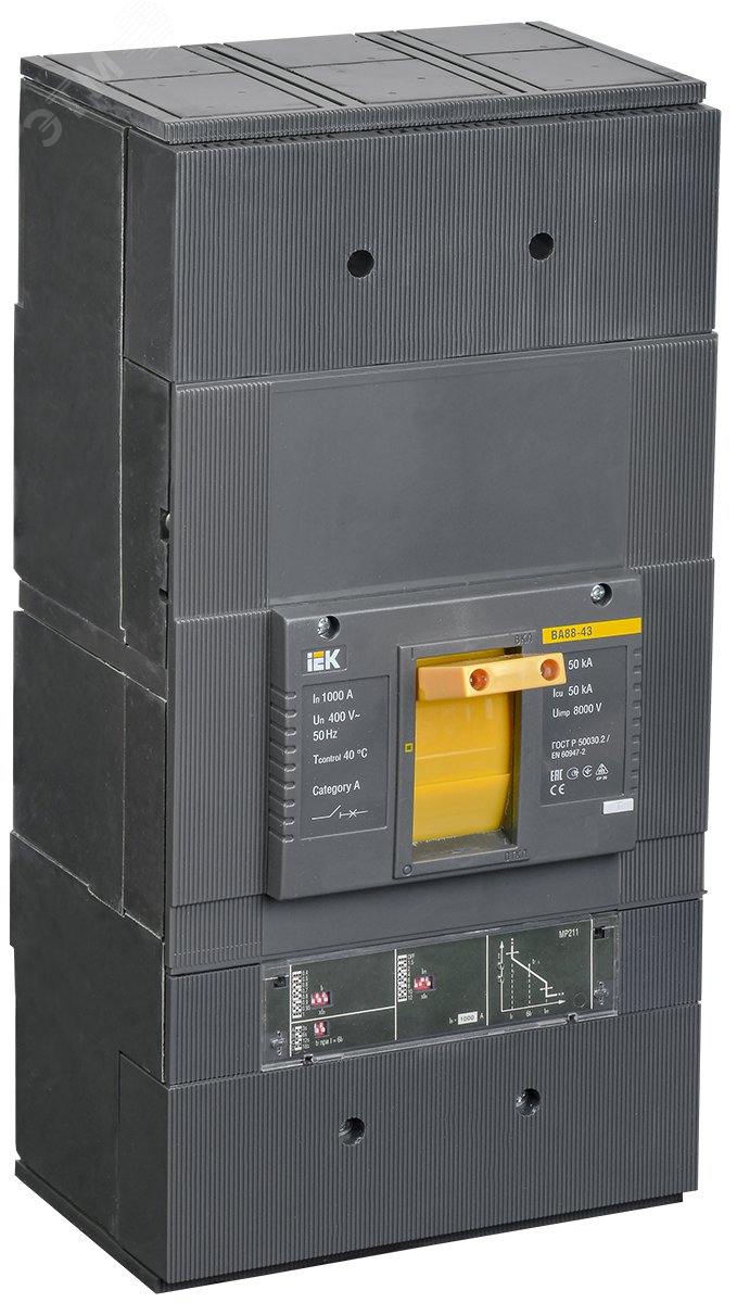 Изображение товара Выключатель автоматический IEK KARAT SVA61-3-1000 МР 211 50кА