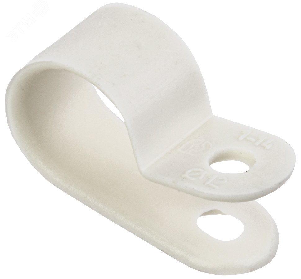 Изображение товара Крепежная скоба нейлоновая 12мм белая 50 шт для кабелей монтаж