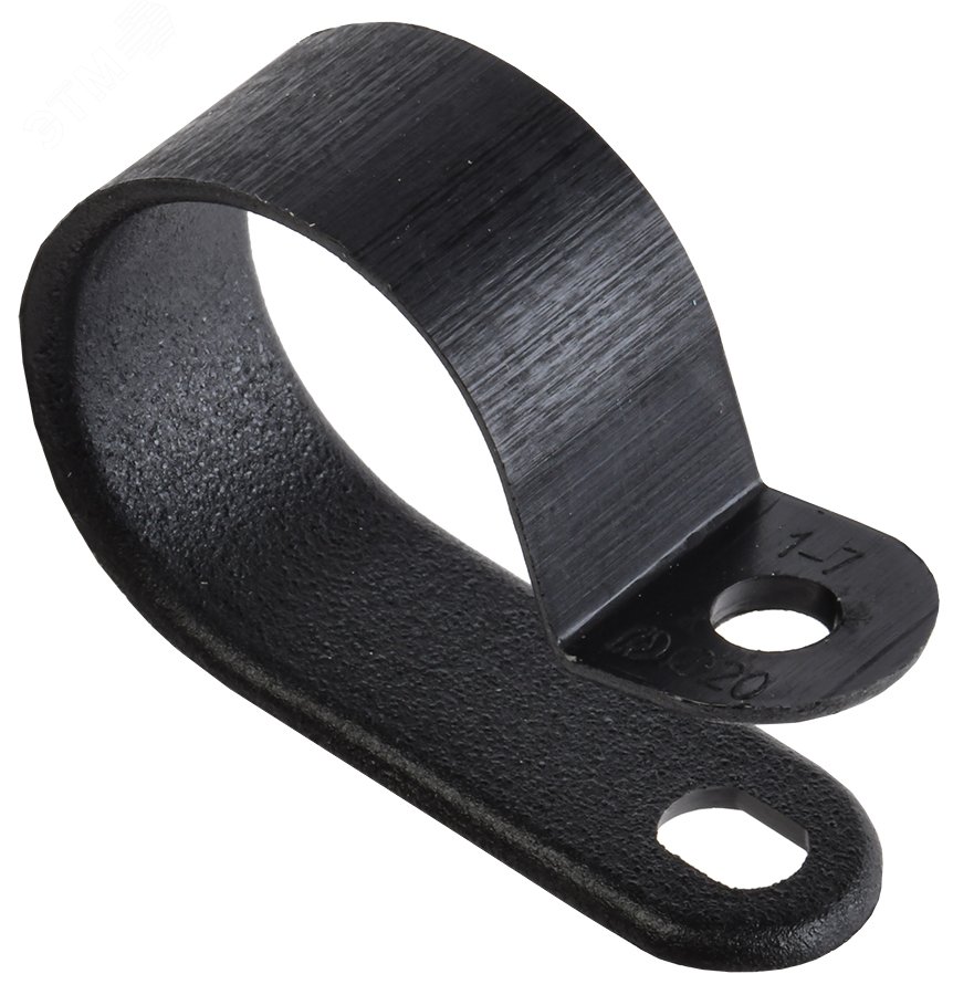 Изображение товара Скоба крепежная 20мм нейлоновая черная (50шт) (упак)