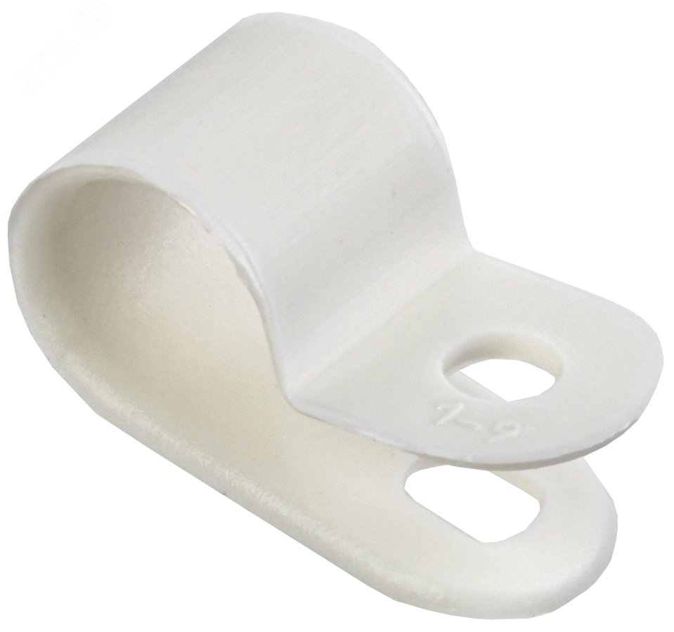 Изображение товара Скоба крепежная 9мм нейлоновая белая (50шт) (упак)