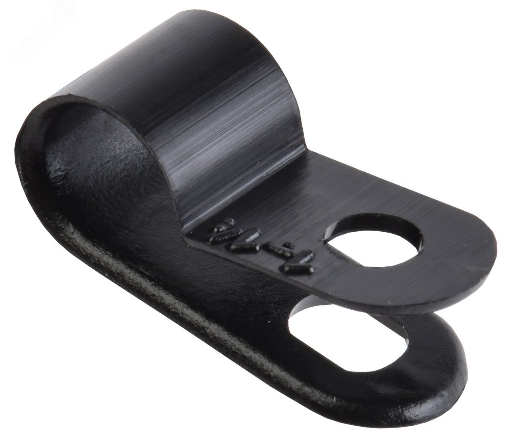 Изображение товара Скоба крепежная 6мм нейлоновая черная (50шт) (упак)