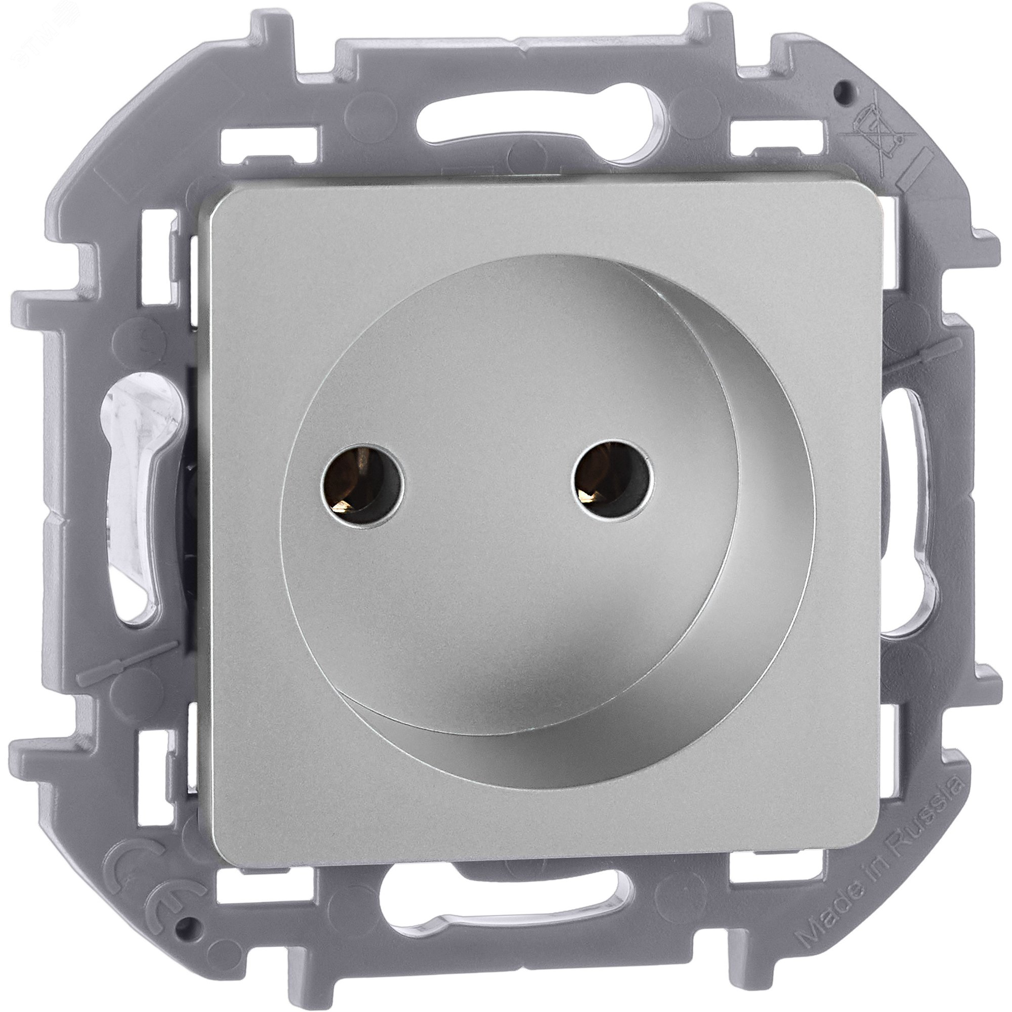 Изображение товара Розетка без заземления Inspiria 16А алюминий скрытый монтаж IP20