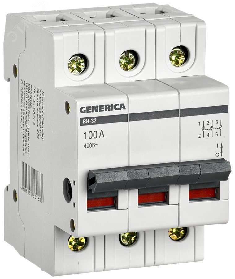 Изображение товара Выключатель нагрузки 3п ВН-32 GENERICA 100А (шт)