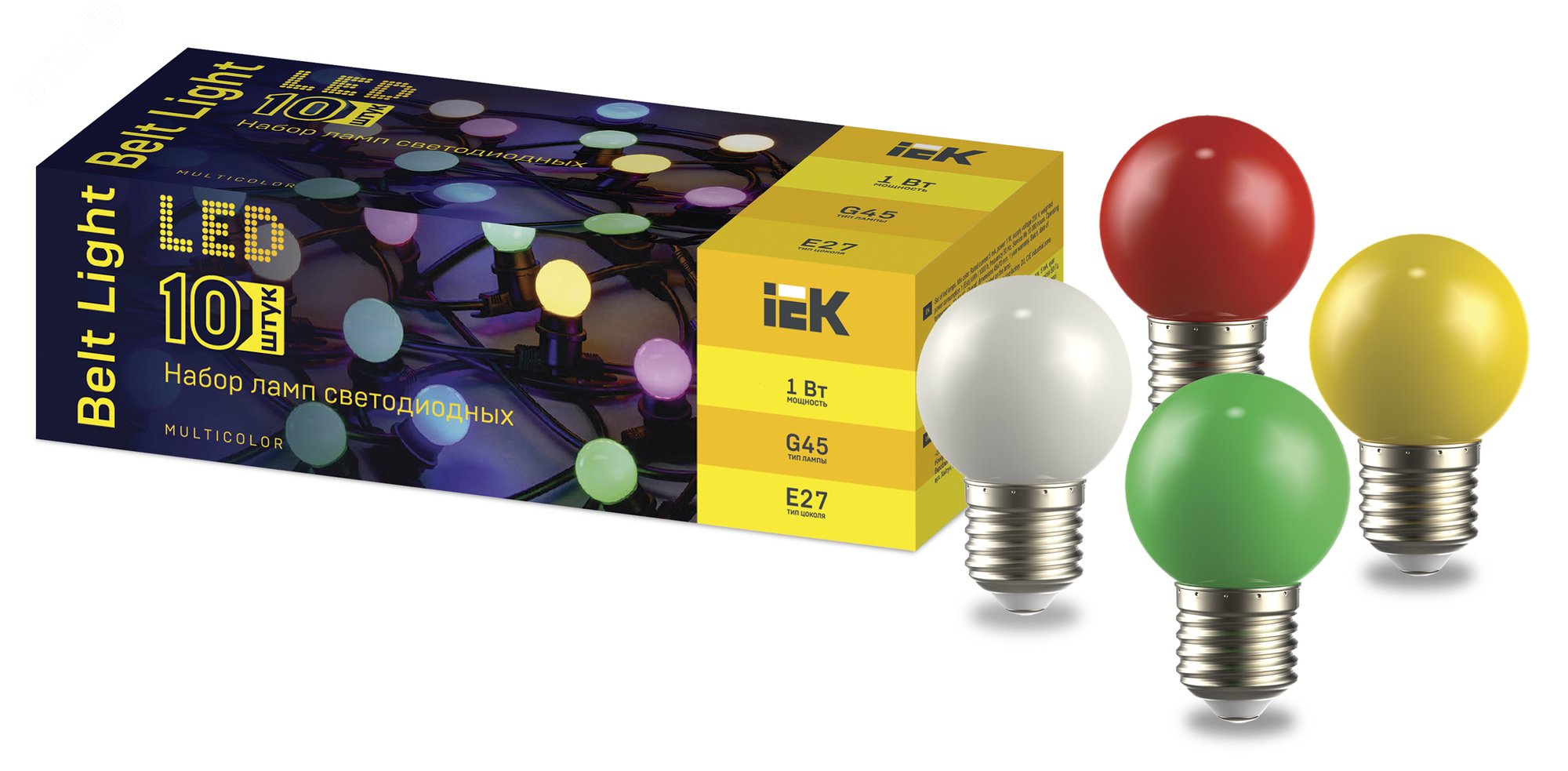 Изображение товара Набор ламп светодиодных G45 шар 1Вт MIX E27 10 шт от LIGHTING