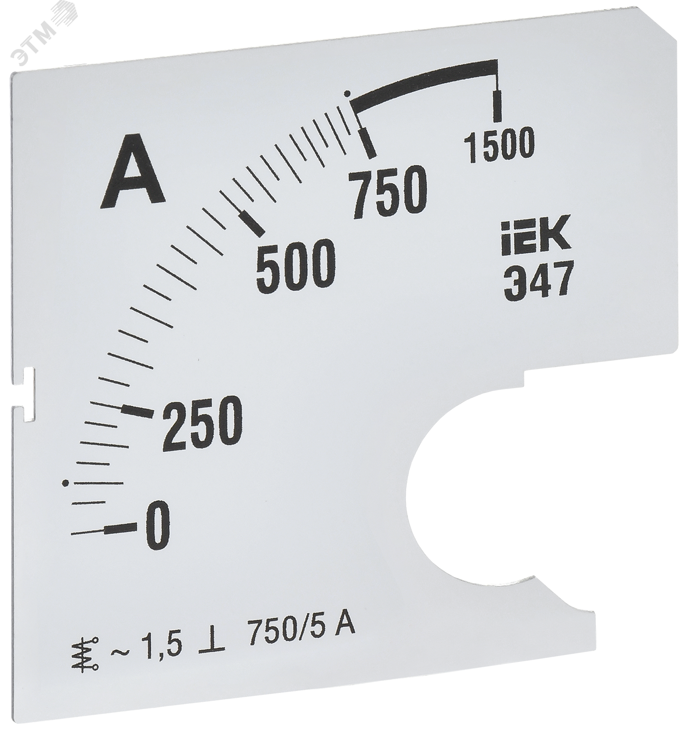 Изображение товара Шкала сменная для амперметра Э47 750А класс точности 1,5 72х72мм