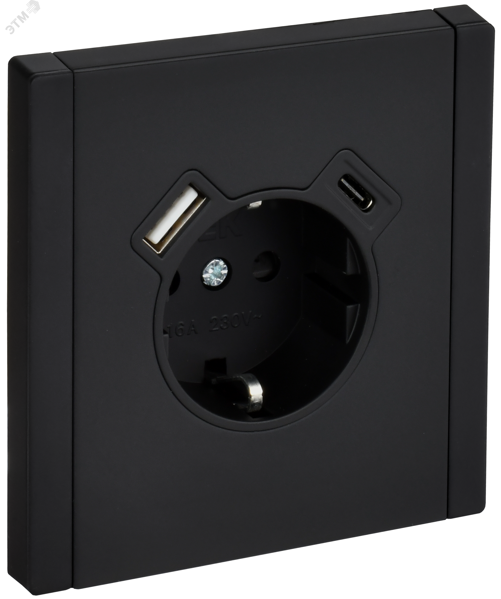 Изображение товара Розетка 1-местная с заземлением и USB A+C 18Вт серия FORTE&PIANO IEK