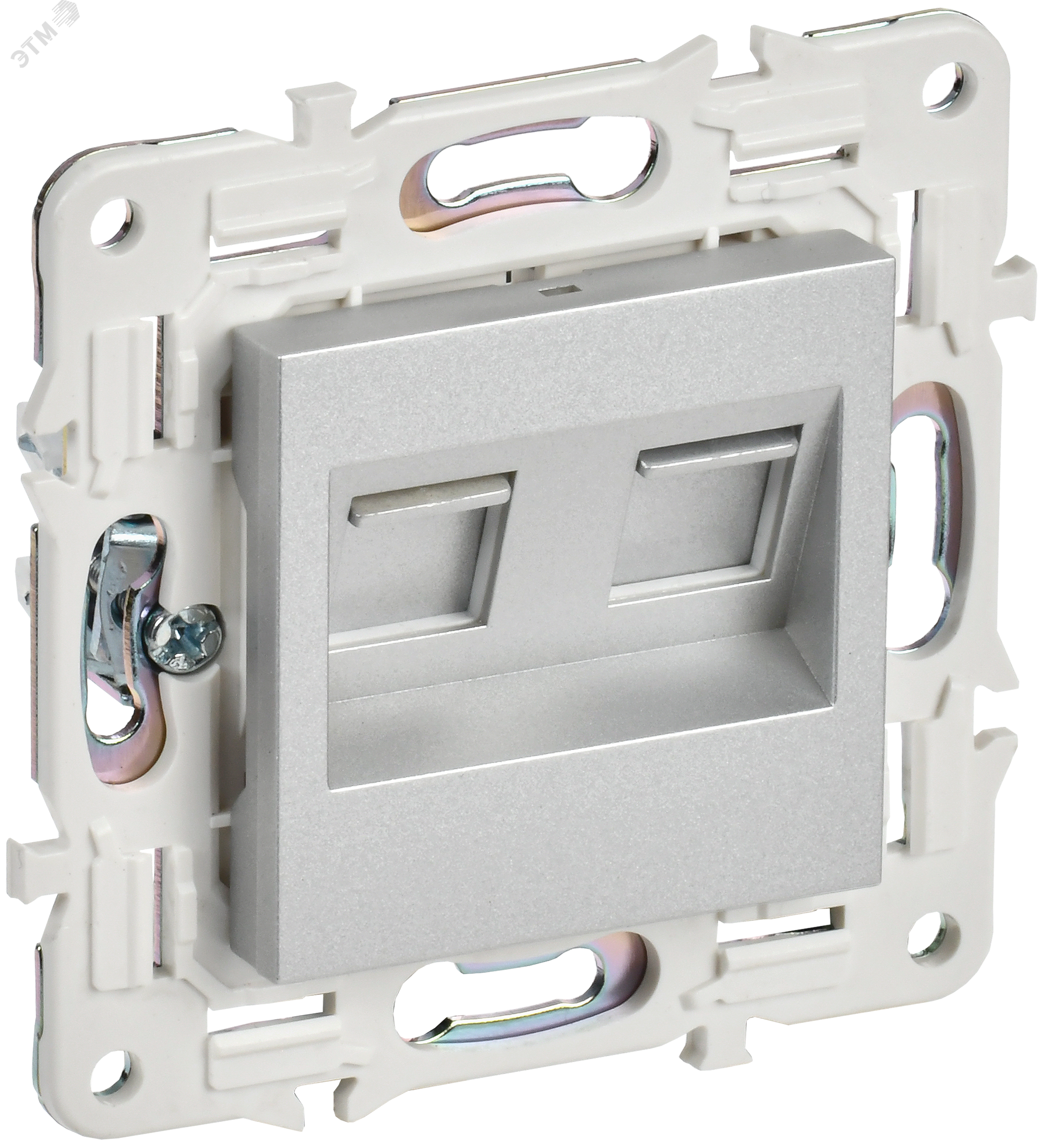 Изображение товара Розетка компьютерная двойная RJ45 SKANDY IEK Серебряный IP20