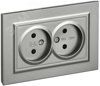 Изображение товара BRITE Розетка 2-местная без заземления с шторками 10А