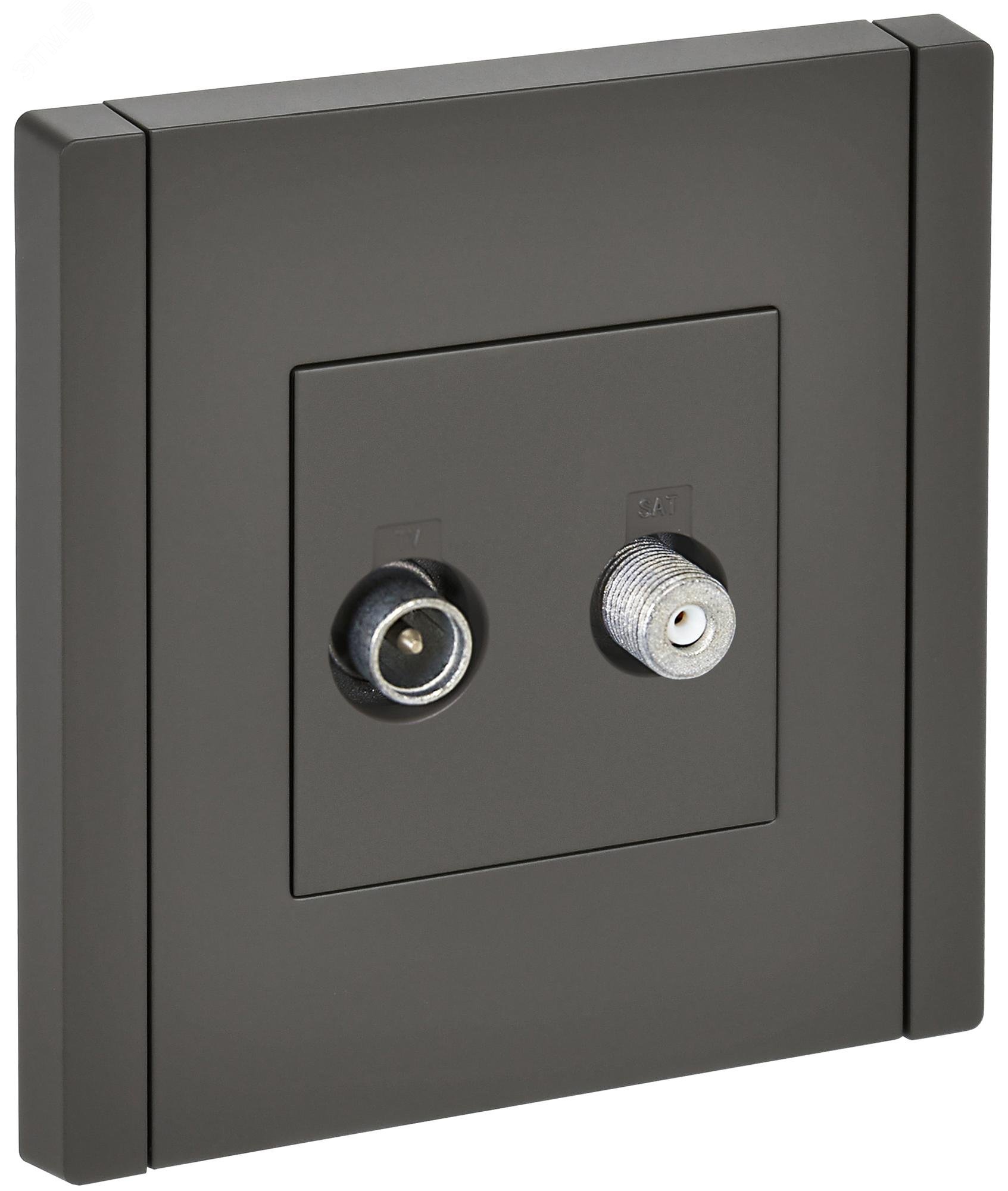 Изображение товара Розетка двойная TV+SAT IEK FORTE&PIANO серия FP338 серый