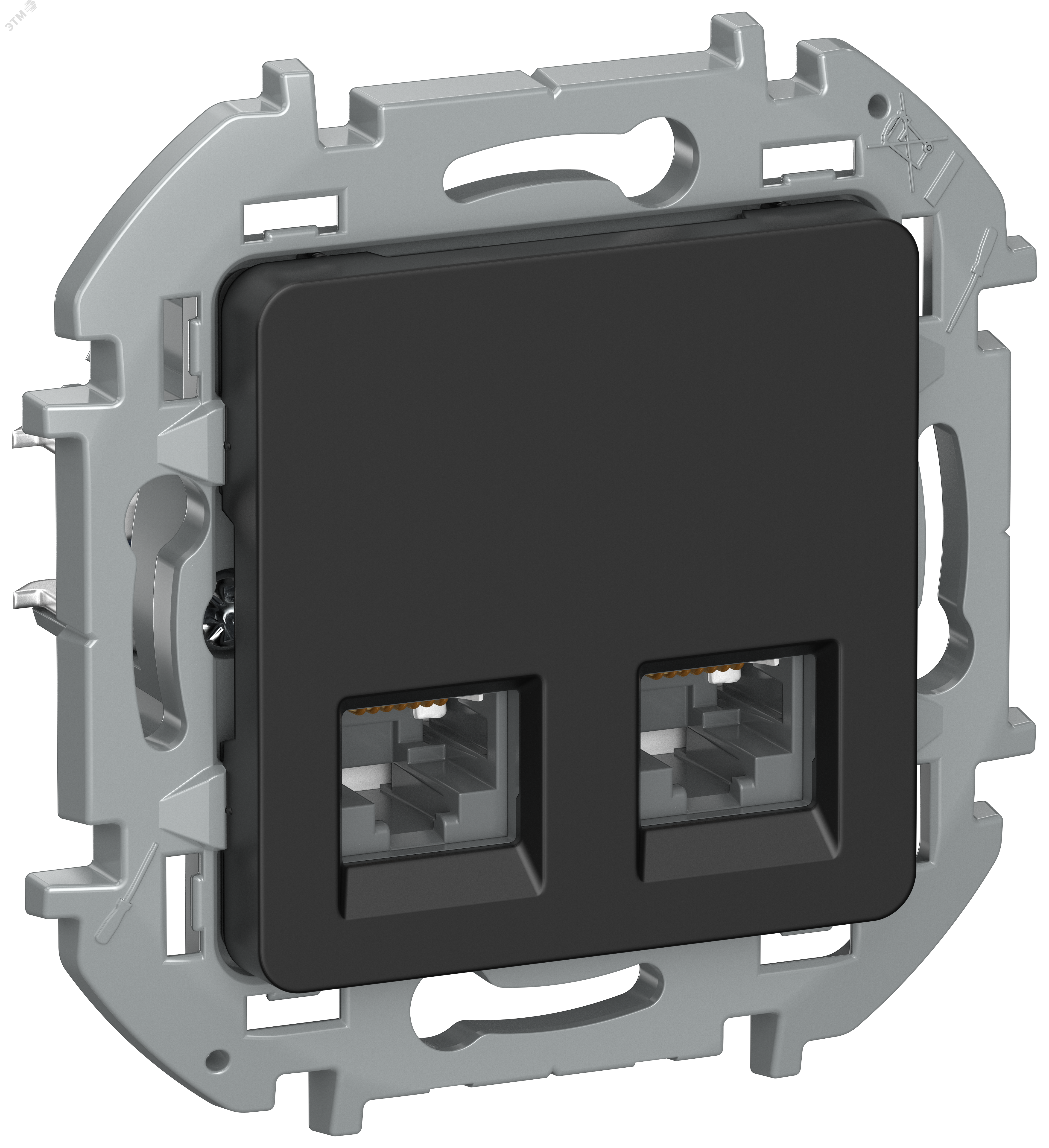 Изображение товара IEKINSPIRIA Розетка компьютерная двойная RJ45 категория 6 UTP 6732291 черный матовый (шт) Изображение товара IEKINSPIRIA Розетка компьютерная двойная RJ45 категория 6 UTP 6732291 черный матовый (шт)