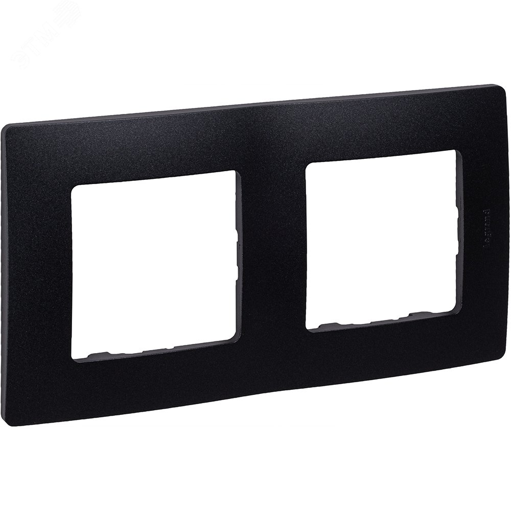 Изображение товара Рамка 2-местная антрацит ETIKA для розеток и выключателей