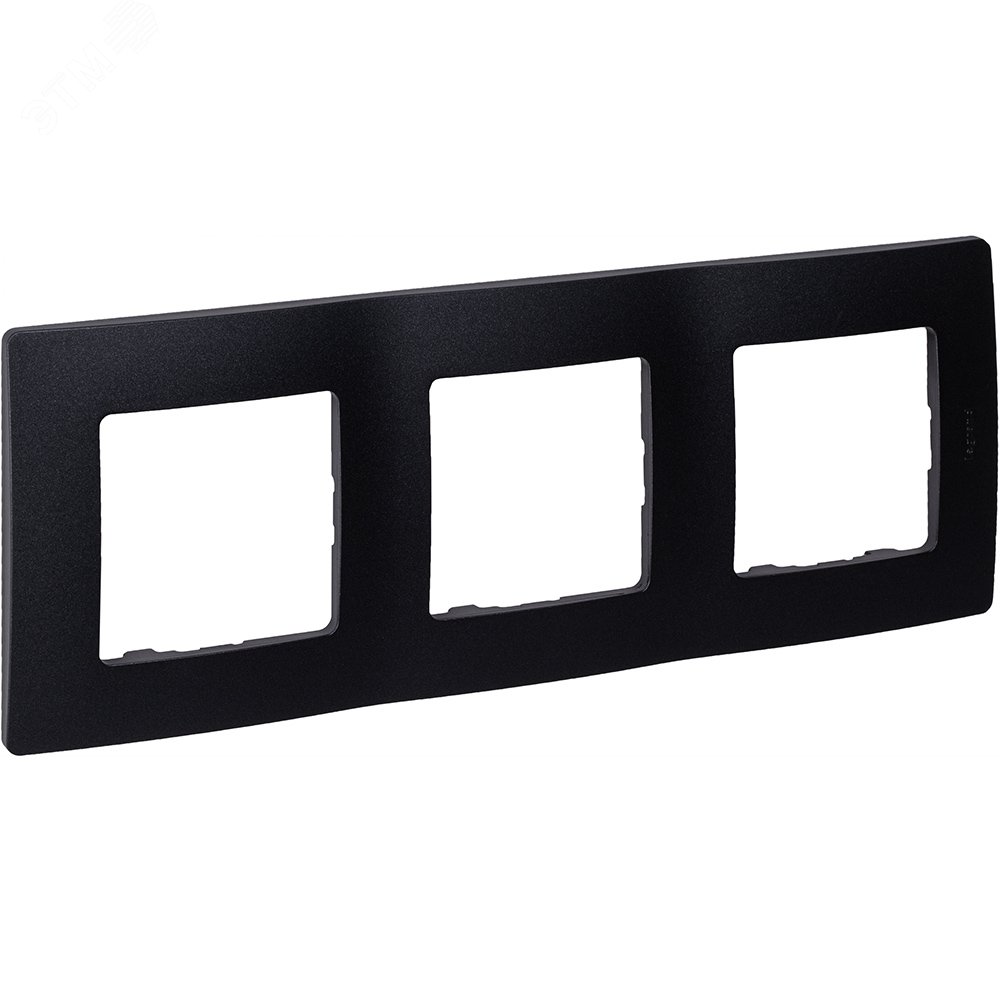 Изображение товара Рамка 3-местная антрацит ETIKA из пластика для розеток и выключателей