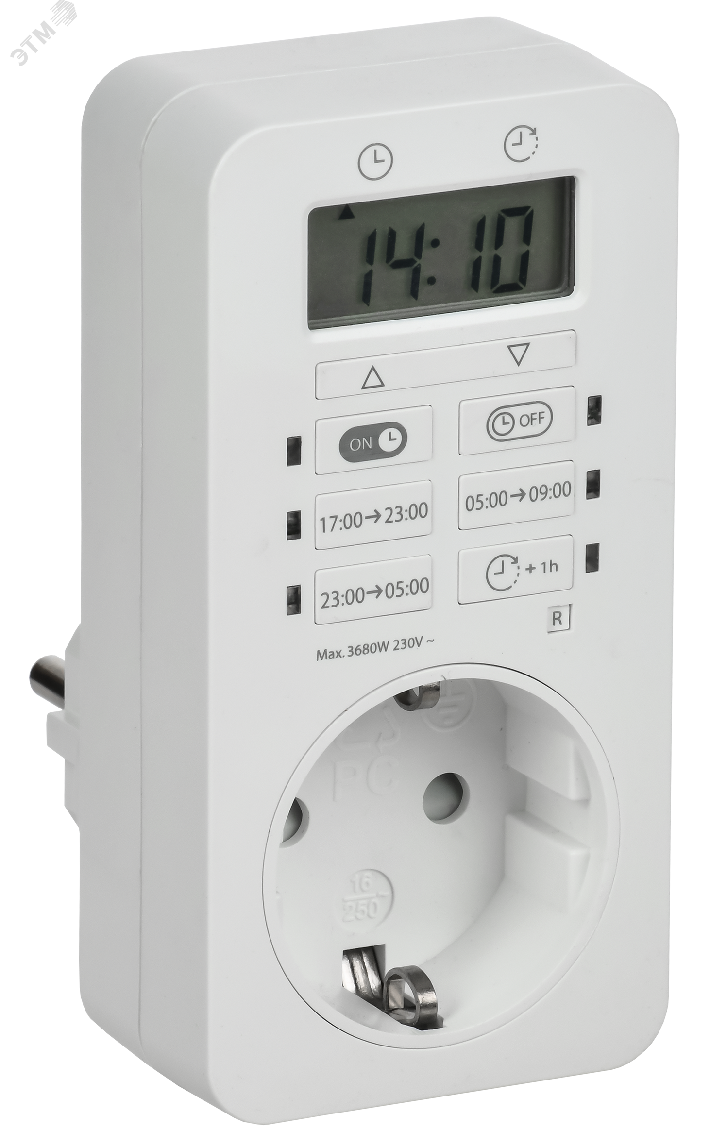 Изображение товара РТЭ-6 Электронный розетка-таймер 1мин-24ч 16А IP20 IEK