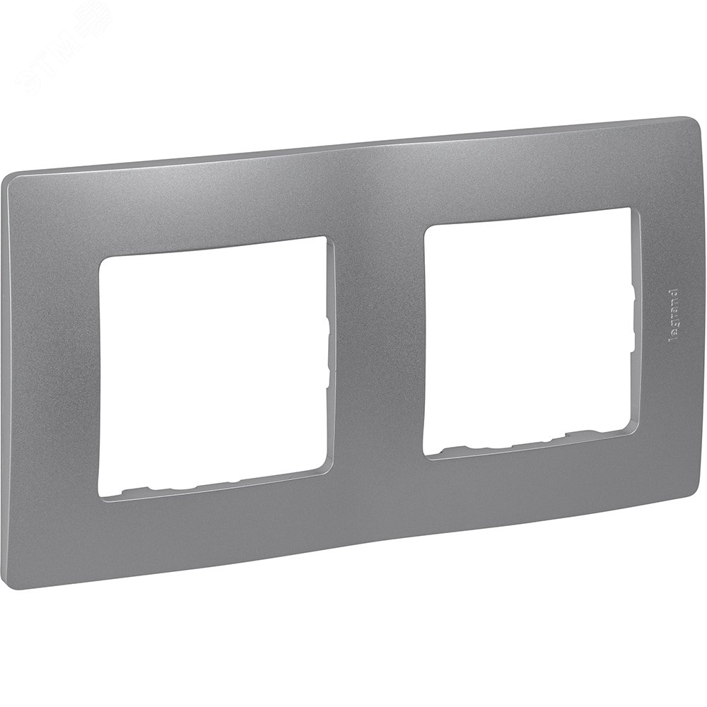 Изображение товара Рамка 2-местная алюминиевая ETIKA для розеток и выключателей