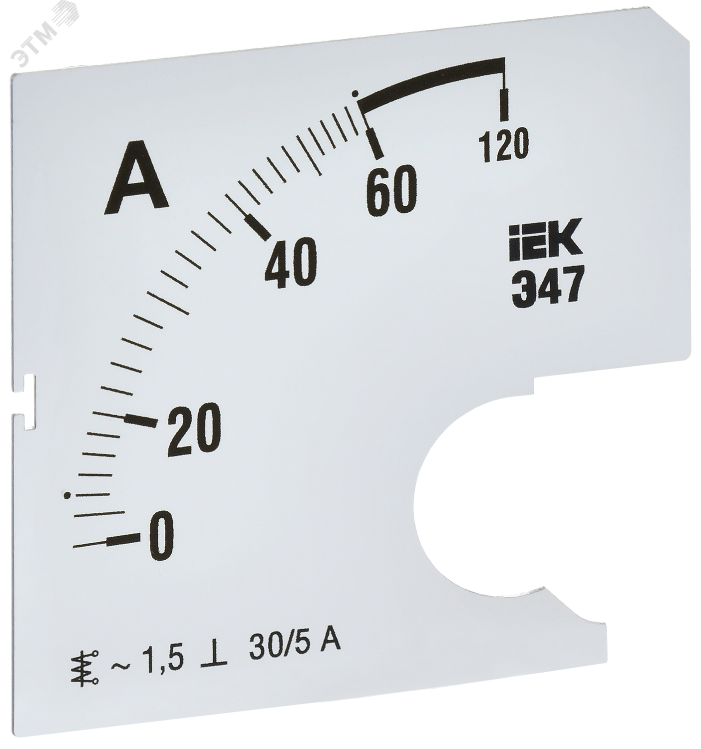 Изображение товара Шкала сменная для амперметра Э47 60А класс точности 1,5 72х72мм