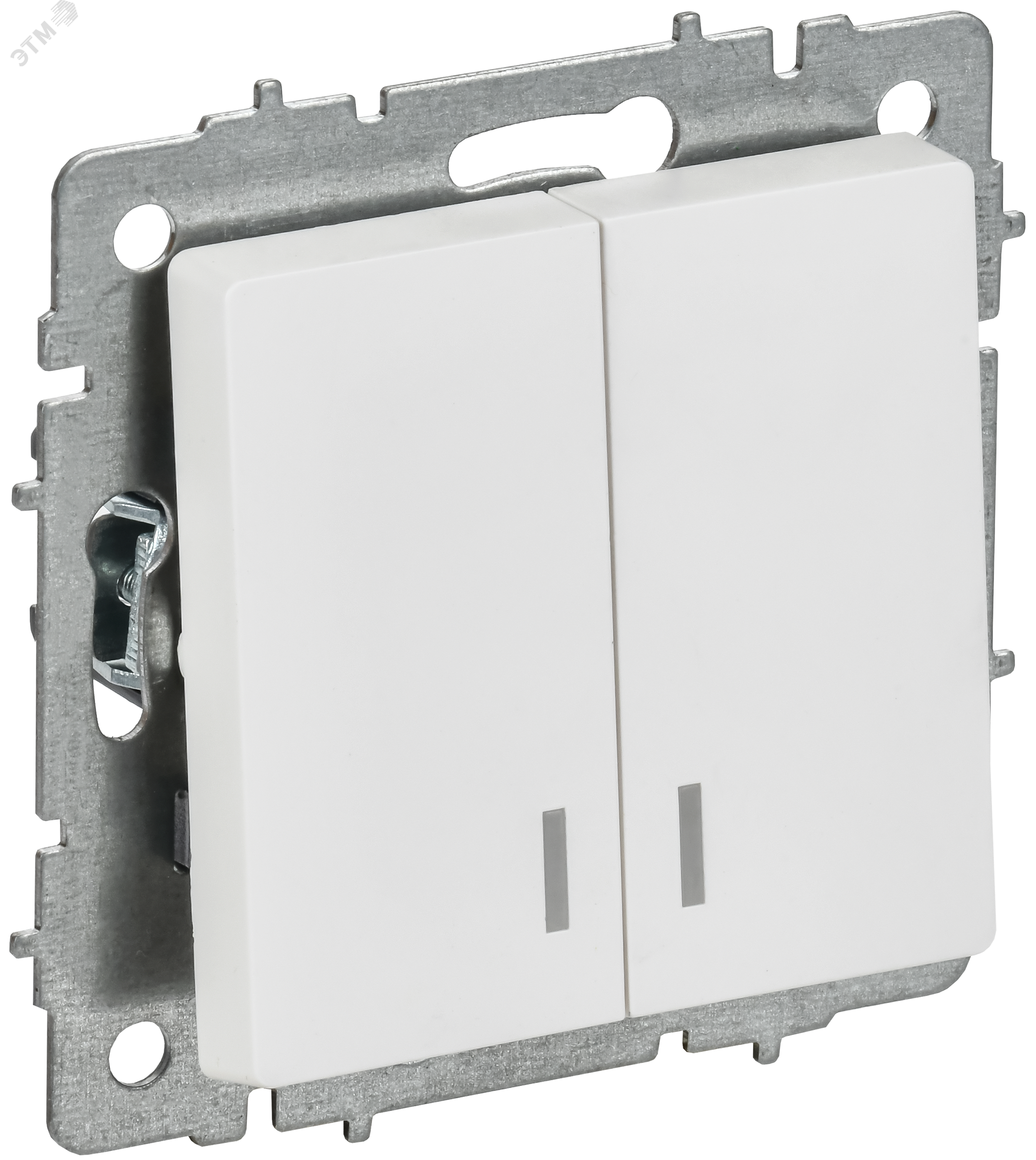 Изображение товара Выключатель с индикацией 2-клавишный белый серия BRITE IEK