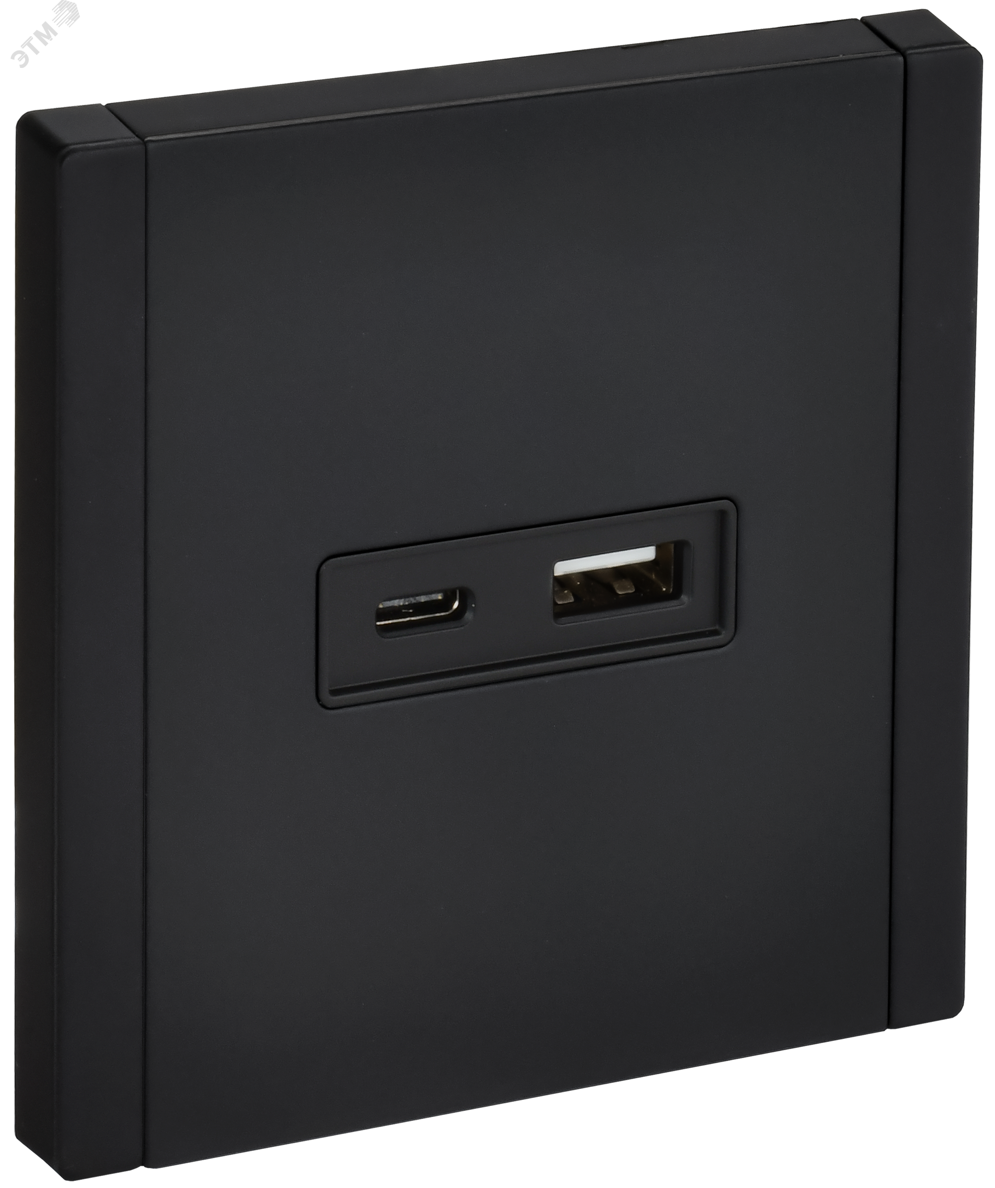 Изображение товара Розетка USB A+C 18Вт FORTE&PIANO FP151M из натурального металла черный