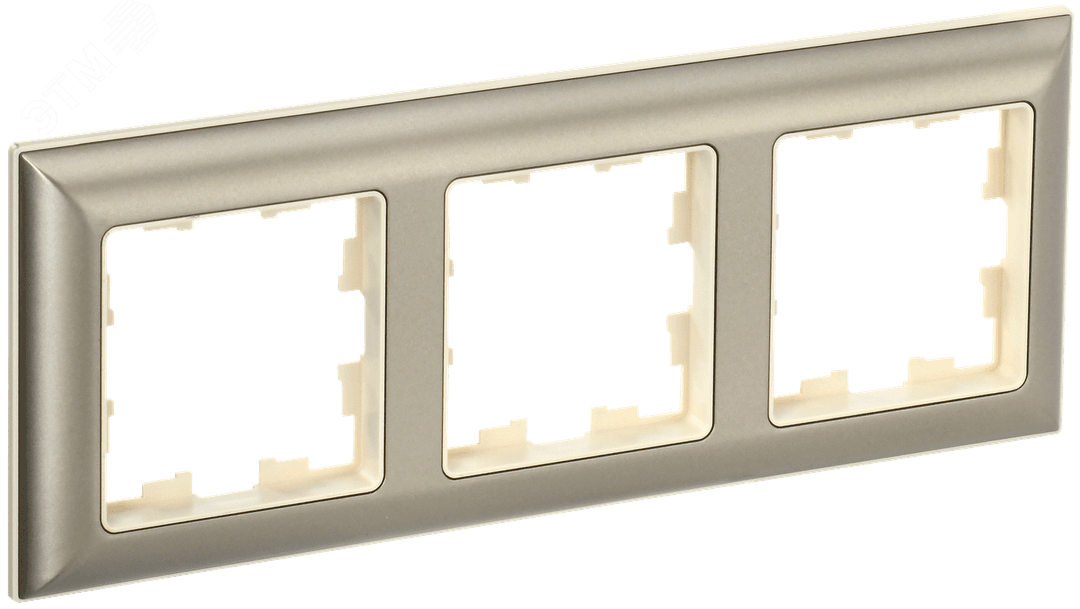 Изображение товара Рамка 3 поста BRITE бежевый/шампань IEK RUE-3-BR архитекрурная вставка