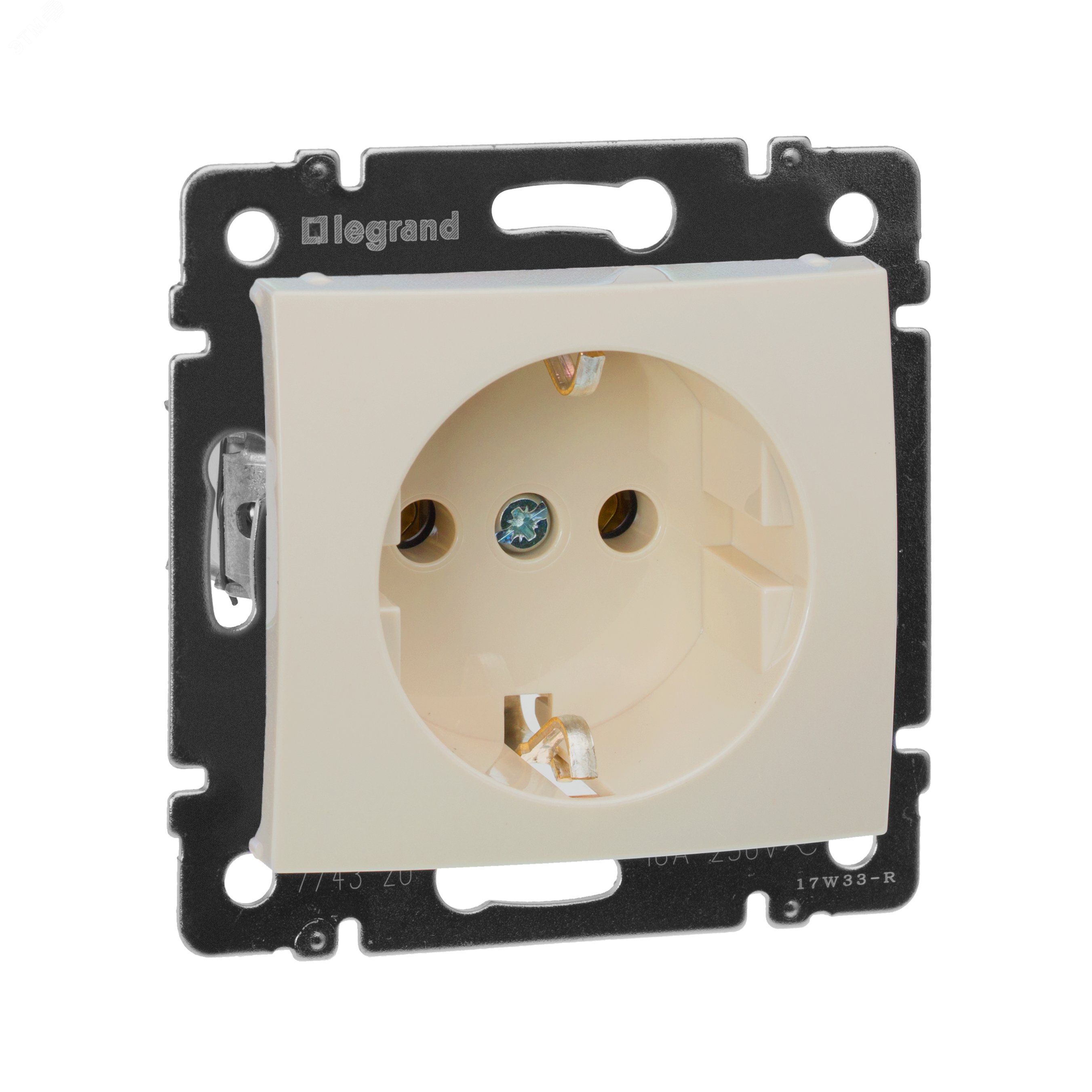 Изображение товара Розетка 1-местная VALENA с заземлением, слоновая кость