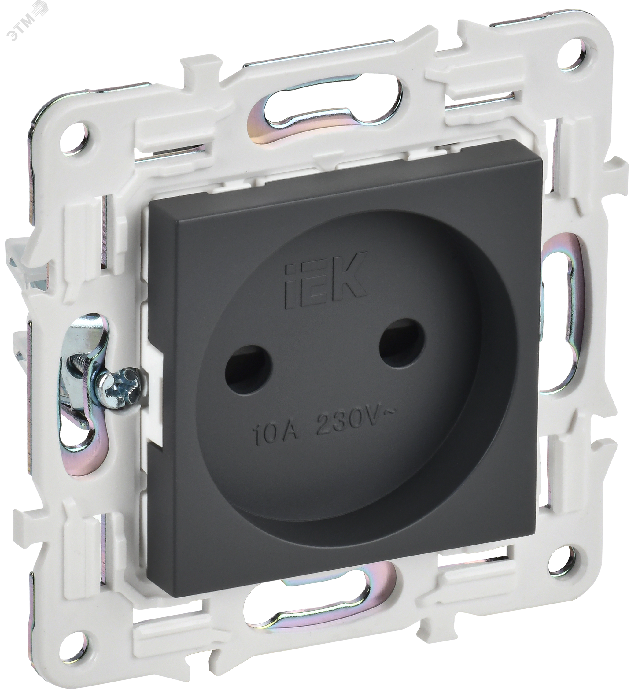 Изображение товара SKANDY Розетка без заземления с защитными шторками 10А SK-R01T титан IEK