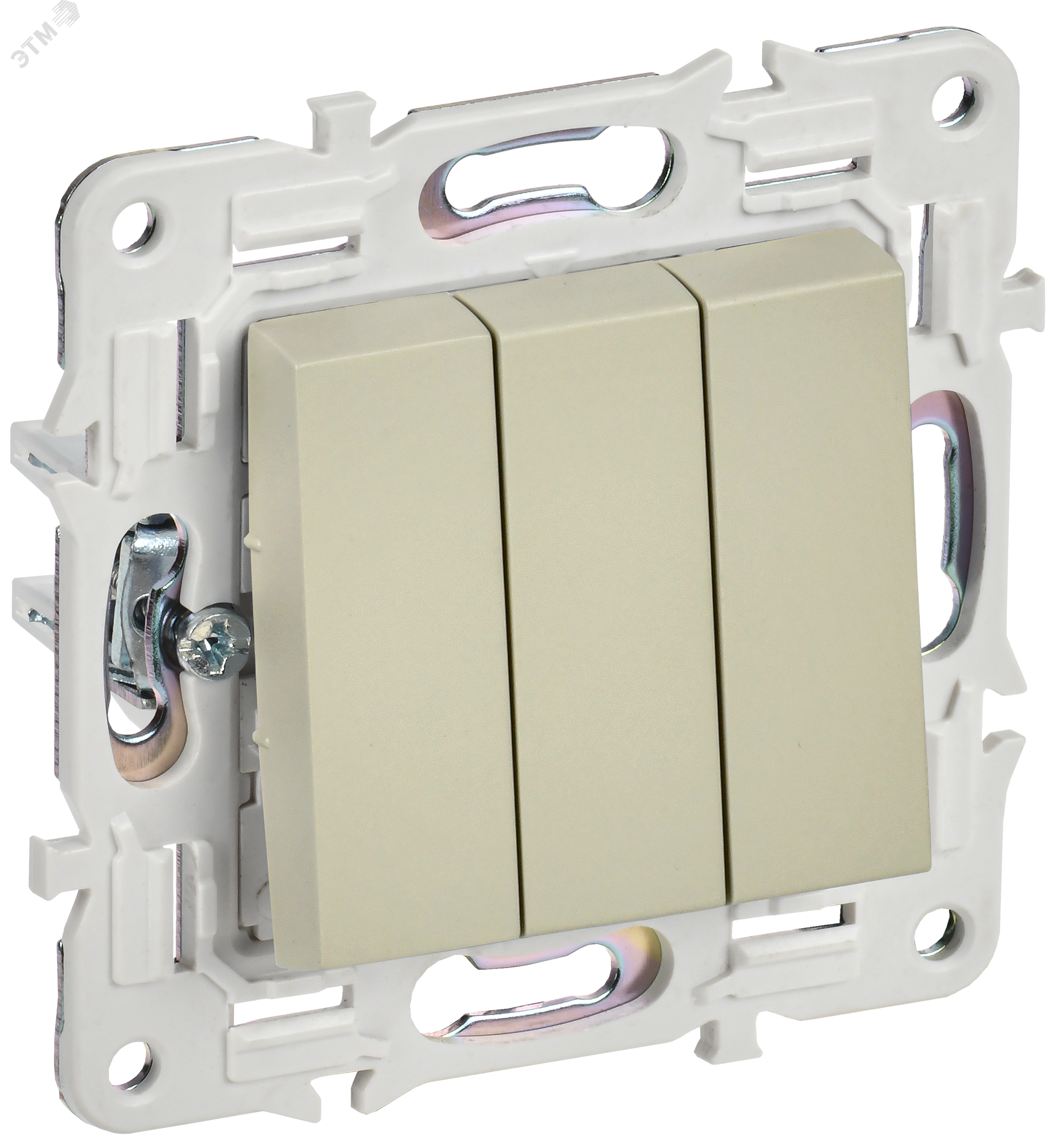 Изображение товара Выключатель 3-клавишный 10А SK-V11B бежевый IEK для скрытого монтажа