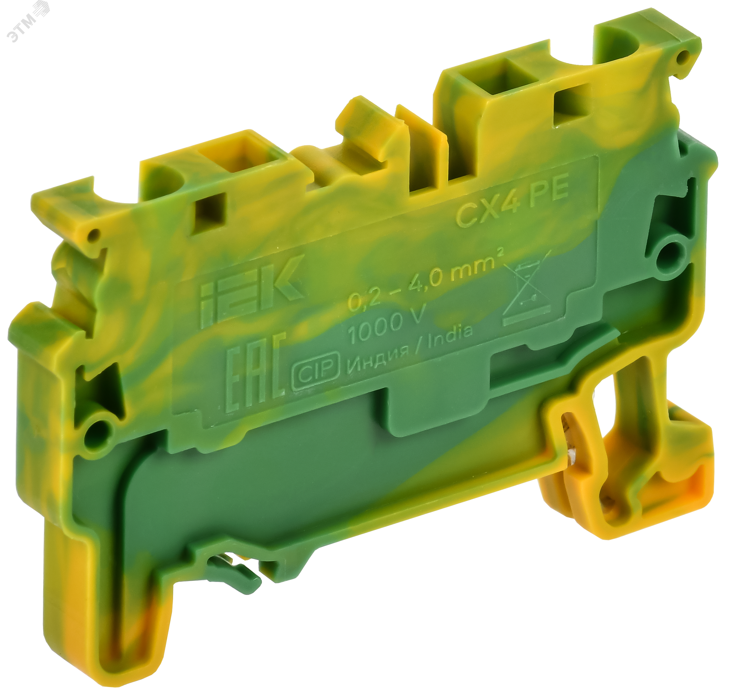 Изображение товара Клемма пружинная CX4 PE 4мм2 заземляющая IEK проходная