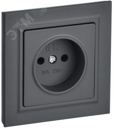 Изображение товара Розетка 1 пост без заземления без защитных шторок 10А серия BRITE IEK