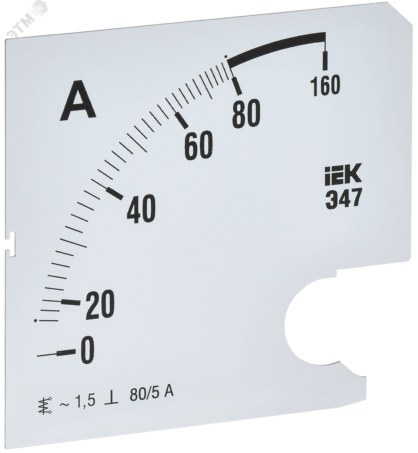 Изображение товара Шкала сменная для амперметра Э47 класс точности 1 5 96х96мм IEK