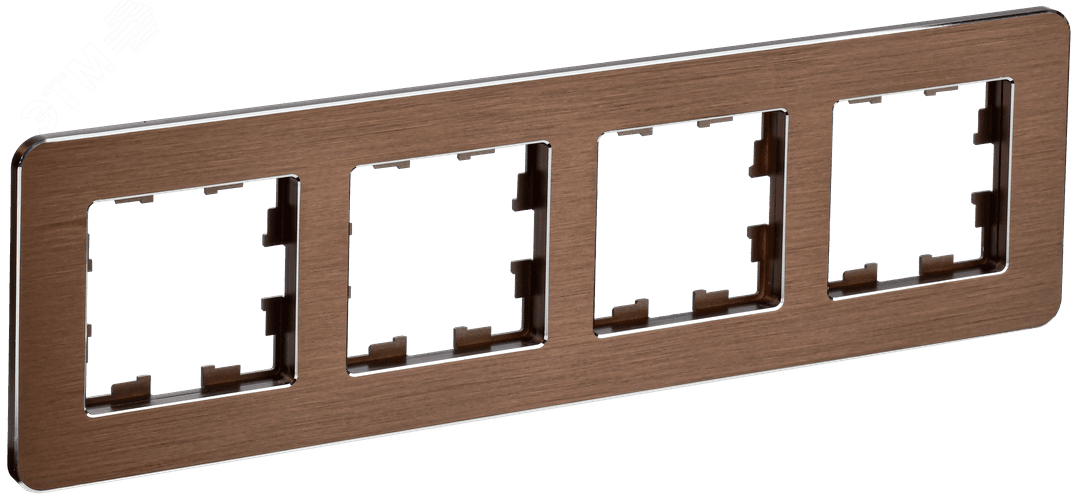 Изображение товара Рамка 4 поста BRITE из металла коричневая IEK серийный дизайн
