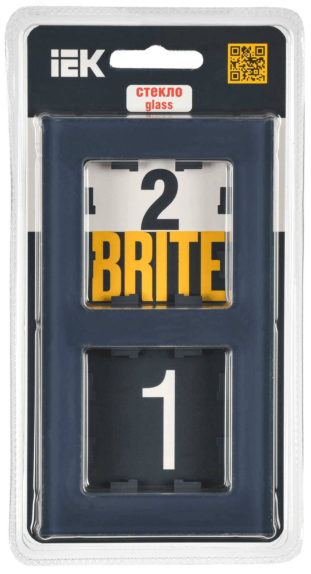 Изображение товара Рамка 2 поста BRITE IEK стекло маренго матовая для электропроводки