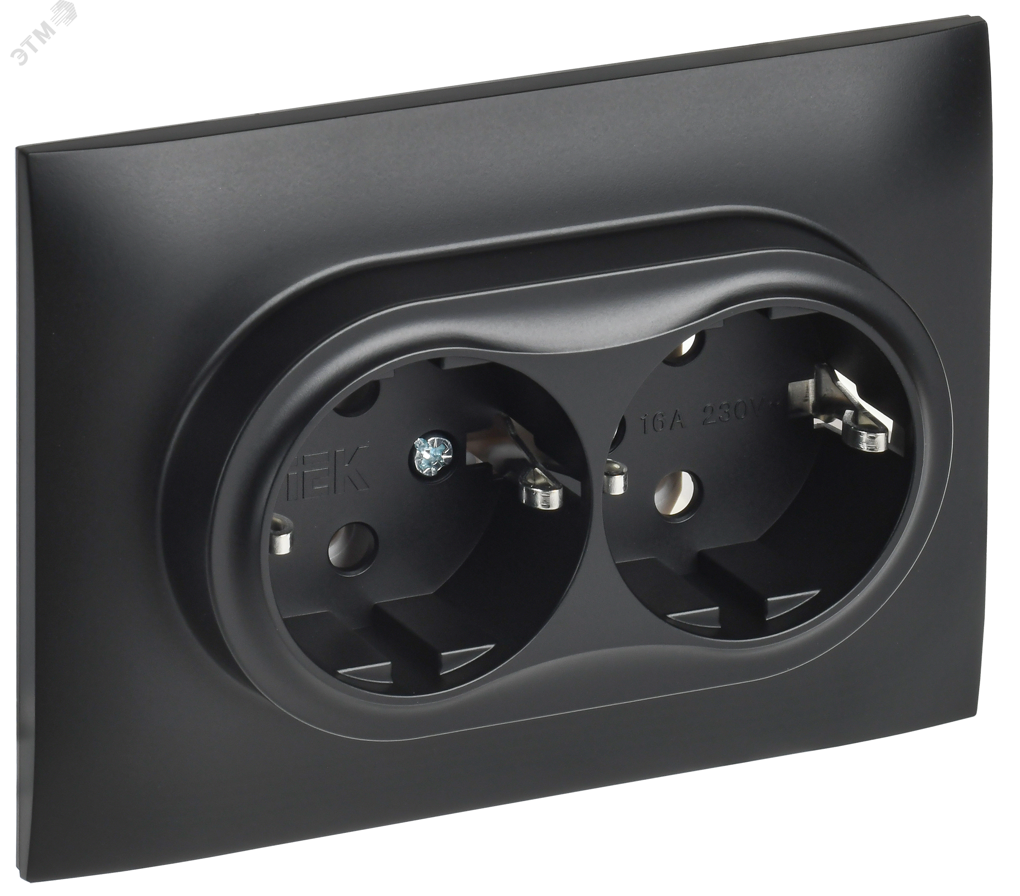 Изображение товара Розетка 2-местная с заземлением без защитных шторок 16А серия SKANDY IEK