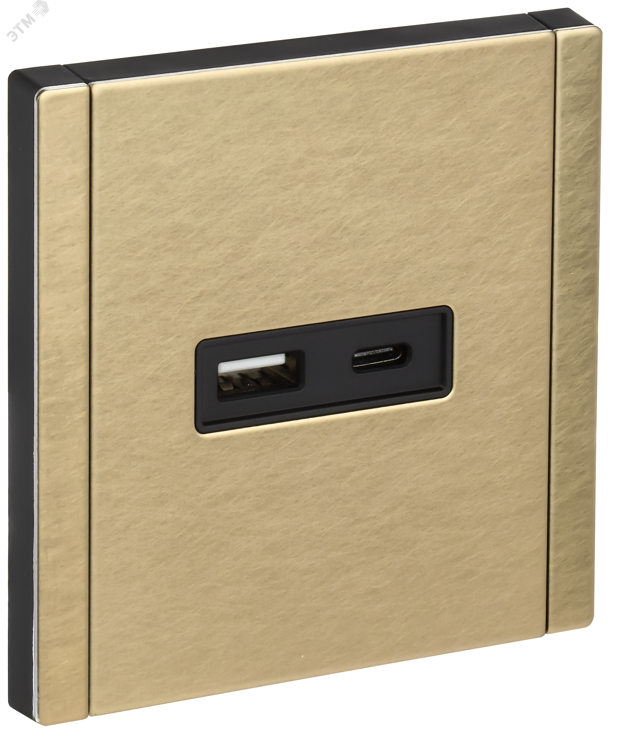 Изображение товара Розетка USB A+C IEK серия FORTE&PIANO металл шампань 3,1А FP650M