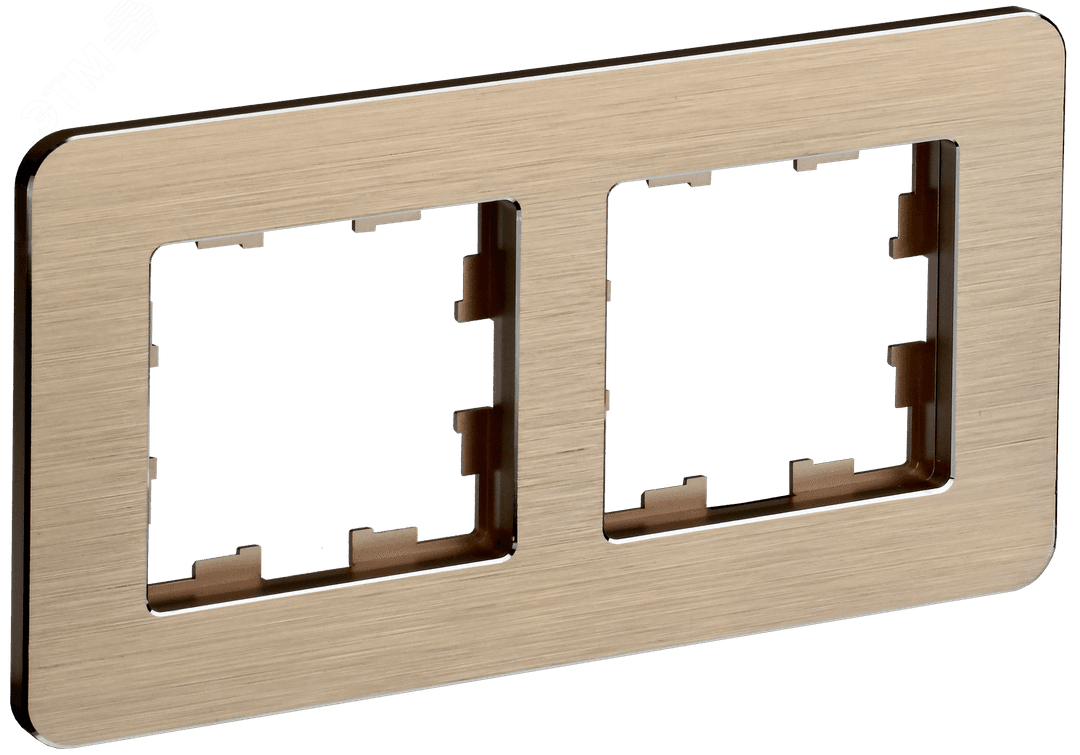 Изображение товара BRITE Рамка для 2 постов РУ-2-1-Бр бронзовая матовая